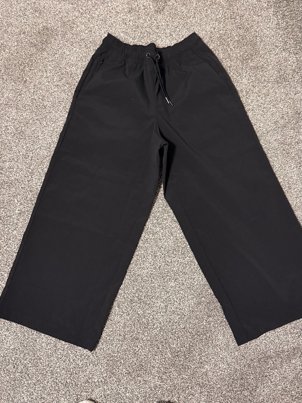 Athleta Black Wide-Leg Drawstring Joggers